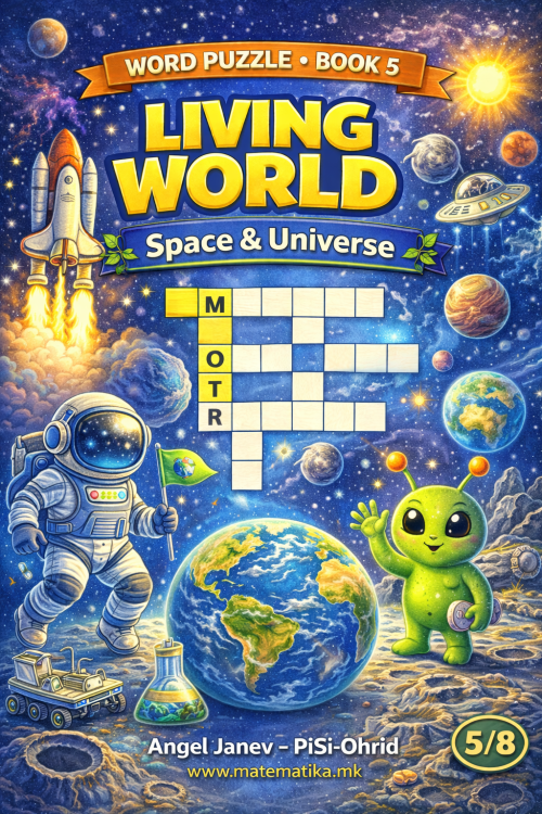 КРСТОЗБОРИ со слики CROSSWORDS - Space & Universe (Book 5), ПДФ (за деца од 7-12 год.)